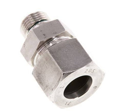 G 1/2'' Macho x 20S Anillo de corte recto de acero inoxidable con junta FKM 400 Bar DIN 2353