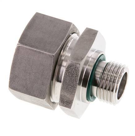 G 1/2'' Macho x 28L Anillo de corte recto de acero inoxidable con junta FKM 160 Bar DIN 2353