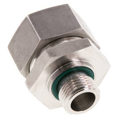 G 1/2'' Macho x 28L Anillo de corte recto de acero inoxidable con junta FKM 160 Bar DIN 2353