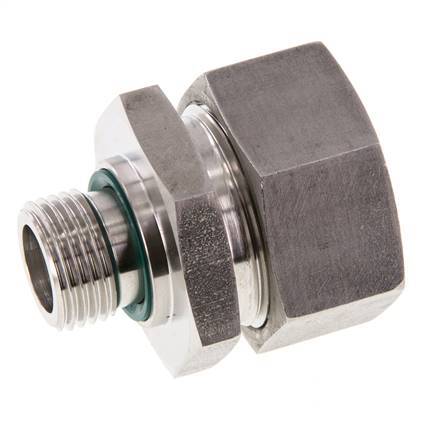G 1/2'' Macho x 28L Anillo de corte recto de acero inoxidable con junta FKM 160 Bar DIN 2353