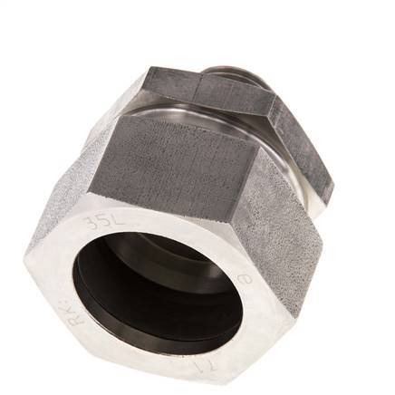 G 1/2'' Macho x 35L Anillo de corte recto de acero inoxidable con junta FKM 160 Bar DIN 2353