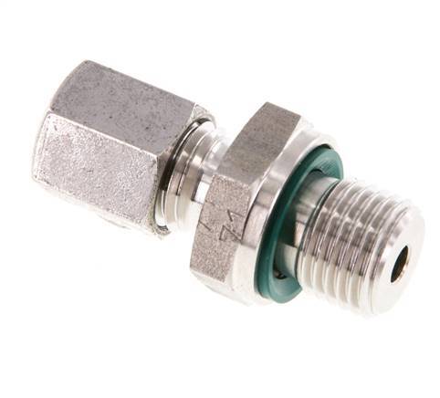 G 1/4'' Macho x 6L Anillo de corte recto de acero inoxidable con junta FKM 315 Bar DIN 2353