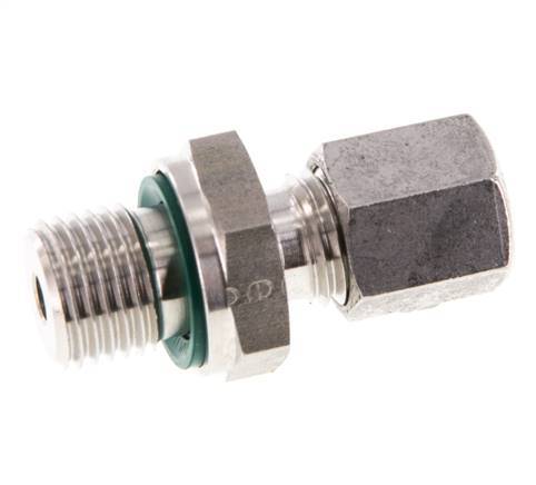 G 1/4'' Macho x 6L Anillo de corte recto de acero inoxidable con junta FKM 315 Bar DIN 2353