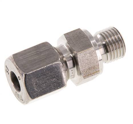 G 1/4'' Macho x 8S Anillo de corte recto de acero inoxidable con junta FKM 630 Bar DIN 2353