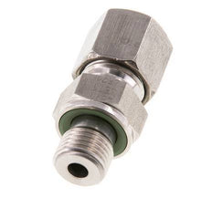 G 1/4'' Macho x 8S Anillo de corte recto de acero inoxidable con junta FKM 630 Bar DIN 2353