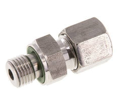 G 1/4'' Macho x 8S Anillo de corte recto de acero inoxidable con junta FKM 630 Bar DIN 2353