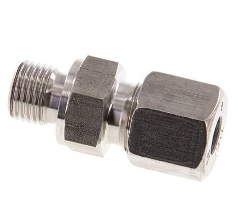 G 1/4'' Macho x 8S Anillo de corte recto de acero inoxidable con junta FKM 630 Bar DIN 2353