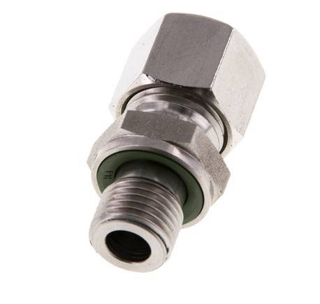G 1/4'' Macho x 10L Anillo de corte recto de acero inoxidable con junta FKM 315 Bar DIN 2353