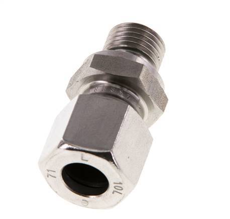 G 1/4'' Macho x 10L Anillo de corte recto de acero inoxidable con junta FKM 315 Bar DIN 2353