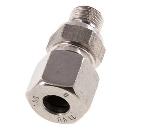 G 1/4'' Macho x 10S Anillo de corte recto de acero inoxidable con junta FKM 630 Bar DIN 2353