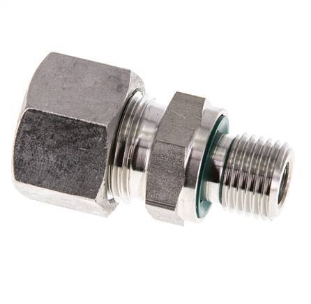 G 1/4'' Macho x 12L Anillo de corte recto de acero inoxidable con junta FKM 315 Bar DIN 2353