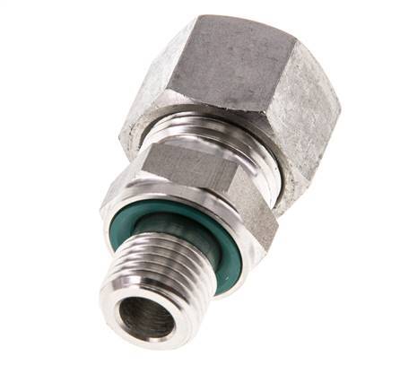G 1/4'' Macho x 12L Anillo de corte recto de acero inoxidable con junta FKM 315 Bar DIN 2353