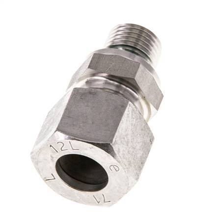 G 1/4'' Macho x 12L Anillo de corte recto de acero inoxidable con junta FKM 315 Bar DIN 2353
