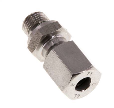 G 1/8'' Macho x 6L Anillo de corte recto de acero inoxidable con junta FKM 315 Bar DIN 2353