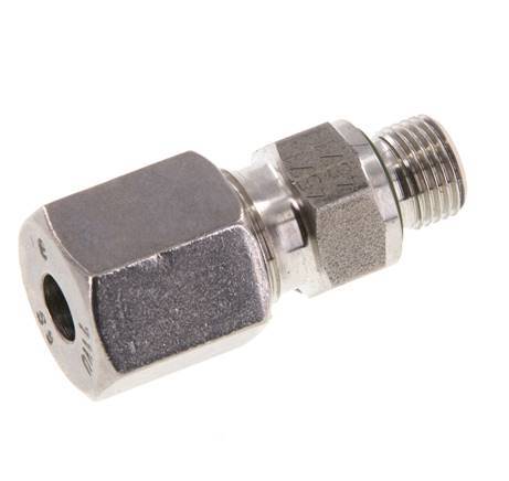 G 1/8'' Macho x 6S Anillo de corte recto de acero inoxidable con junta FKM 630 Barra DIN 2353