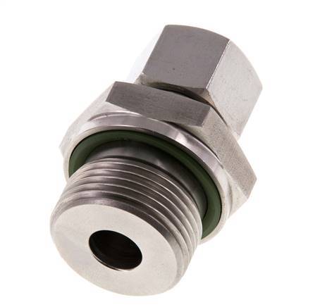 G 3/4'' Macho x 12L Anillo de corte recto de acero inoxidable con junta FKM 315 Bar DIN 2353