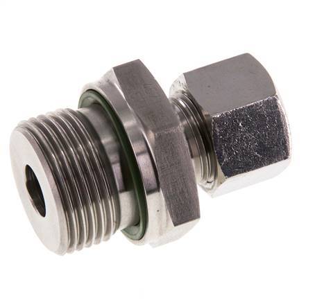 G 3/4'' Macho x 12L Anillo de corte recto de acero inoxidable con junta FKM 315 Bar DIN 2353