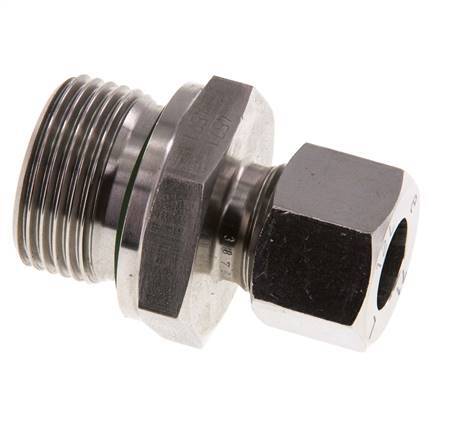 G 3/4'' Macho x 12L Anillo de corte recto de acero inoxidable con junta FKM 315 Bar DIN 2353