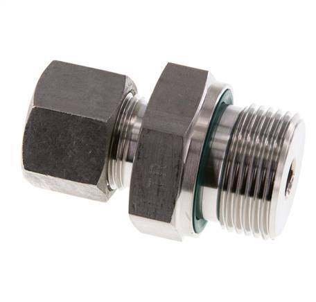 G 3/4'' Macho x 12S Anillo de corte recto de acero inoxidable con junta FKM 630 Bar DIN 2353