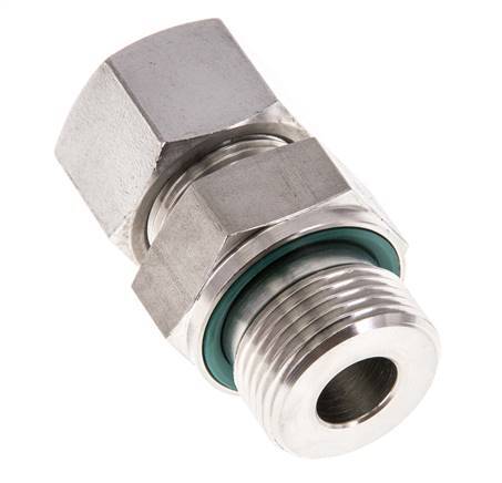 G 3/4'' Macho x 16S Anillo de corte recto de acero inoxidable con junta FKM 400 Bar DIN 2353