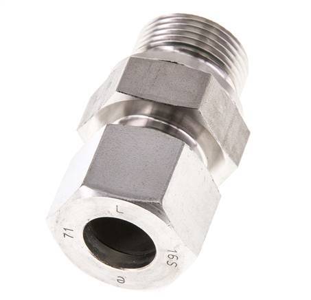 G 3/4'' Macho x 16S Anillo de corte recto de acero inoxidable con junta FKM 400 Bar DIN 2353