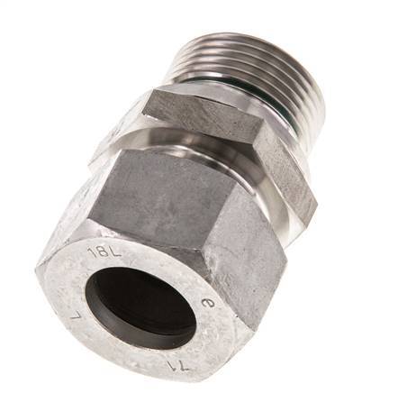 G 3/4'' Macho x 18L Anillo de corte recto de acero inoxidable con junta FKM 315 Bar DIN 2353