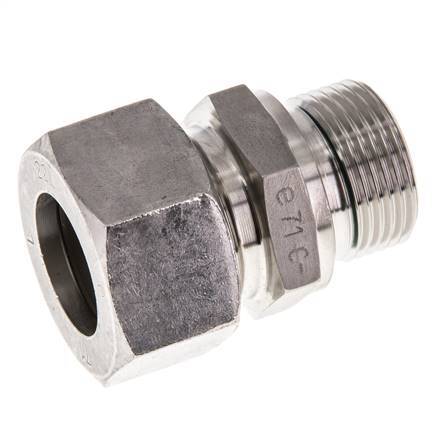 G 3/4'' Macho x 22L Anillo de corte recto de acero inoxidable con junta FKM 160 Bar DIN 2353