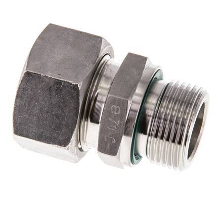 G 3/4'' Macho x 22L Anillo de corte recto de acero inoxidable con junta FKM 160 Bar DIN 2353