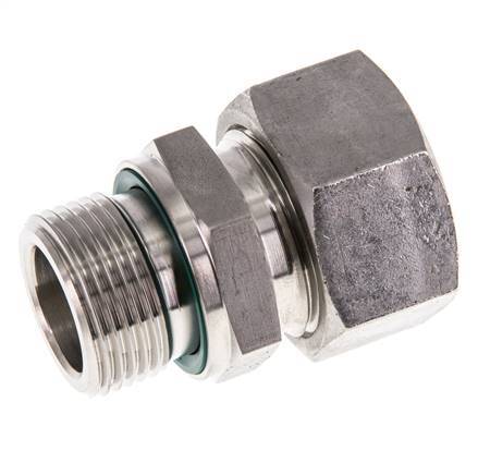 G 3/4'' Macho x 22L Anillo de corte recto de acero inoxidable con junta FKM 160 Bar DIN 2353