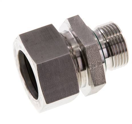 G 3/4'' Macho x 28L Anillo de corte recto de acero inoxidable con junta FKM 160 Bar DIN 2353