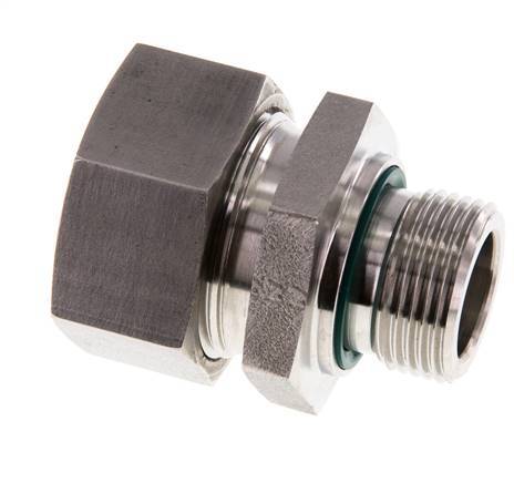 G 3/4'' Macho x 28L Anillo de corte recto de acero inoxidable con junta FKM 160 Bar DIN 2353