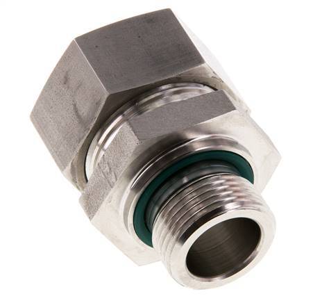 G 3/4'' Macho x 28L Anillo de corte recto de acero inoxidable con junta FKM 160 Bar DIN 2353