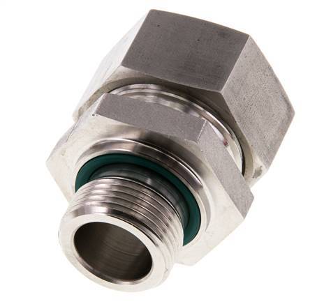 G 3/4'' Macho x 28L Anillo de corte recto de acero inoxidable con junta FKM 160 Bar DIN 2353
