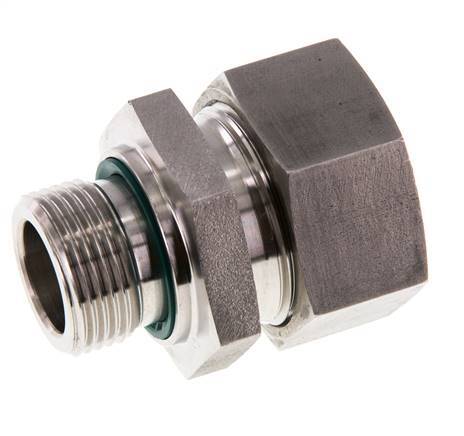 G 3/4'' Macho x 28L Anillo de corte recto de acero inoxidable con junta FKM 160 Bar DIN 2353