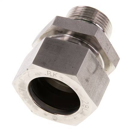 G 3/4'' Macho x 28L Anillo de corte recto de acero inoxidable con junta FKM 160 Bar DIN 2353
