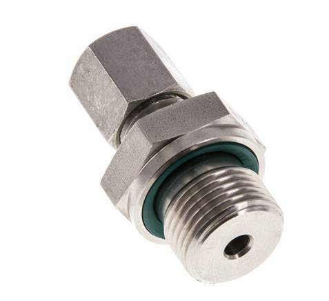 G 3/8'' Macho x 6L Anillo de corte recto de acero inoxidable con junta FKM 315 Bar DIN 2353