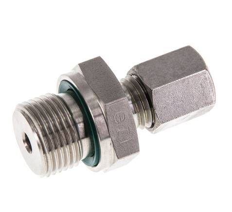 G 3/8'' Macho x 6L Anillo de corte recto de acero inoxidable con junta FKM 315 Bar DIN 2353