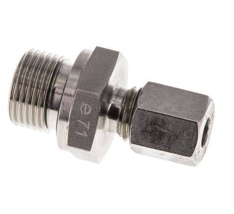 G 3/8'' Macho x 6L Anillo de corte recto de acero inoxidable con junta FKM 315 Bar DIN 2353