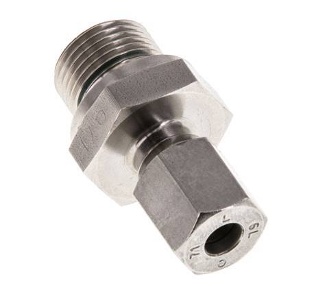 G 3/8'' Macho x 6L Anillo de corte recto de acero inoxidable con junta FKM 315 Bar DIN 2353