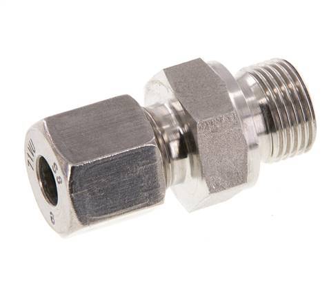G 3/8'' Macho x 8S Anillo de corte recto de acero inoxidable con junta FKM 630 Bar DIN 2353