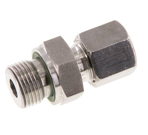 G 3/8'' Macho x 8S Anillo de corte recto de acero inoxidable con junta FKM 630 Bar DIN 2353