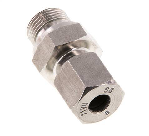 G 3/8'' Macho x 8S Anillo de corte recto de acero inoxidable con junta FKM 630 Bar DIN 2353