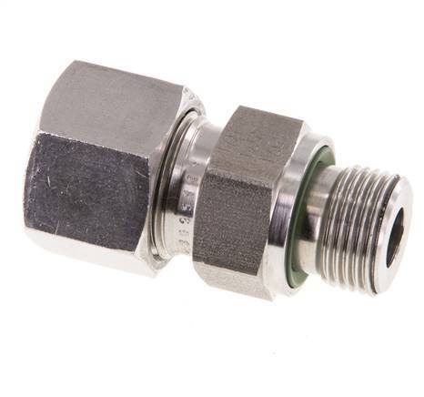 G 3/8'' Macho x 12S Anillo de corte recto de acero inoxidable con junta FKM 630 Bar DIN 2353