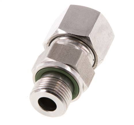 G 3/8'' Macho x 12S Anillo de corte recto de acero inoxidable con junta FKM 630 Bar DIN 2353