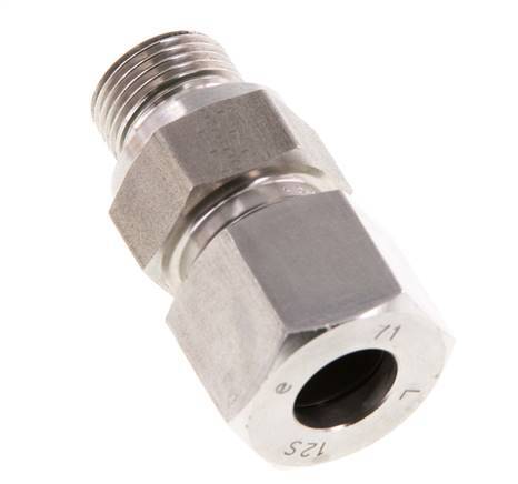 G 3/8'' Macho x 12S Anillo de corte recto de acero inoxidable con junta FKM 630 Bar DIN 2353