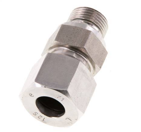 G 3/8'' Macho x 12S Anillo de corte recto de acero inoxidable con junta FKM 630 Bar DIN 2353