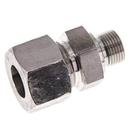 G 3/8'' Macho x 16S Anillo de corte recto de acero inoxidable con junta FKM 400 Bar DIN 2353