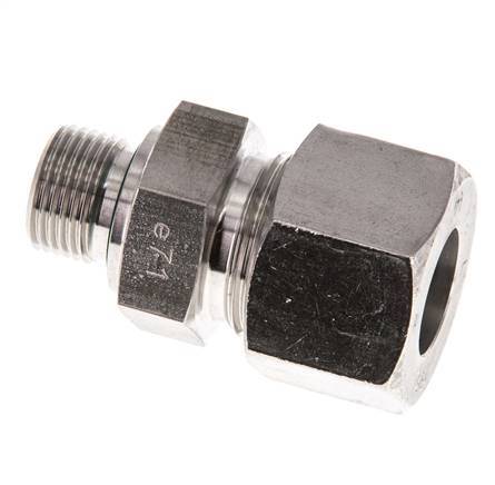 G 3/8'' Macho x 16S Anillo de corte recto de acero inoxidable con junta FKM 400 Bar DIN 2353