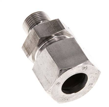 G 3/8'' Macho x 16S Anillo de corte recto de acero inoxidable con junta FKM 400 Bar DIN 2353