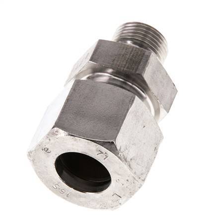 G 3/8'' Macho x 16S Anillo de corte recto de acero inoxidable con junta FKM 400 Bar DIN 2353